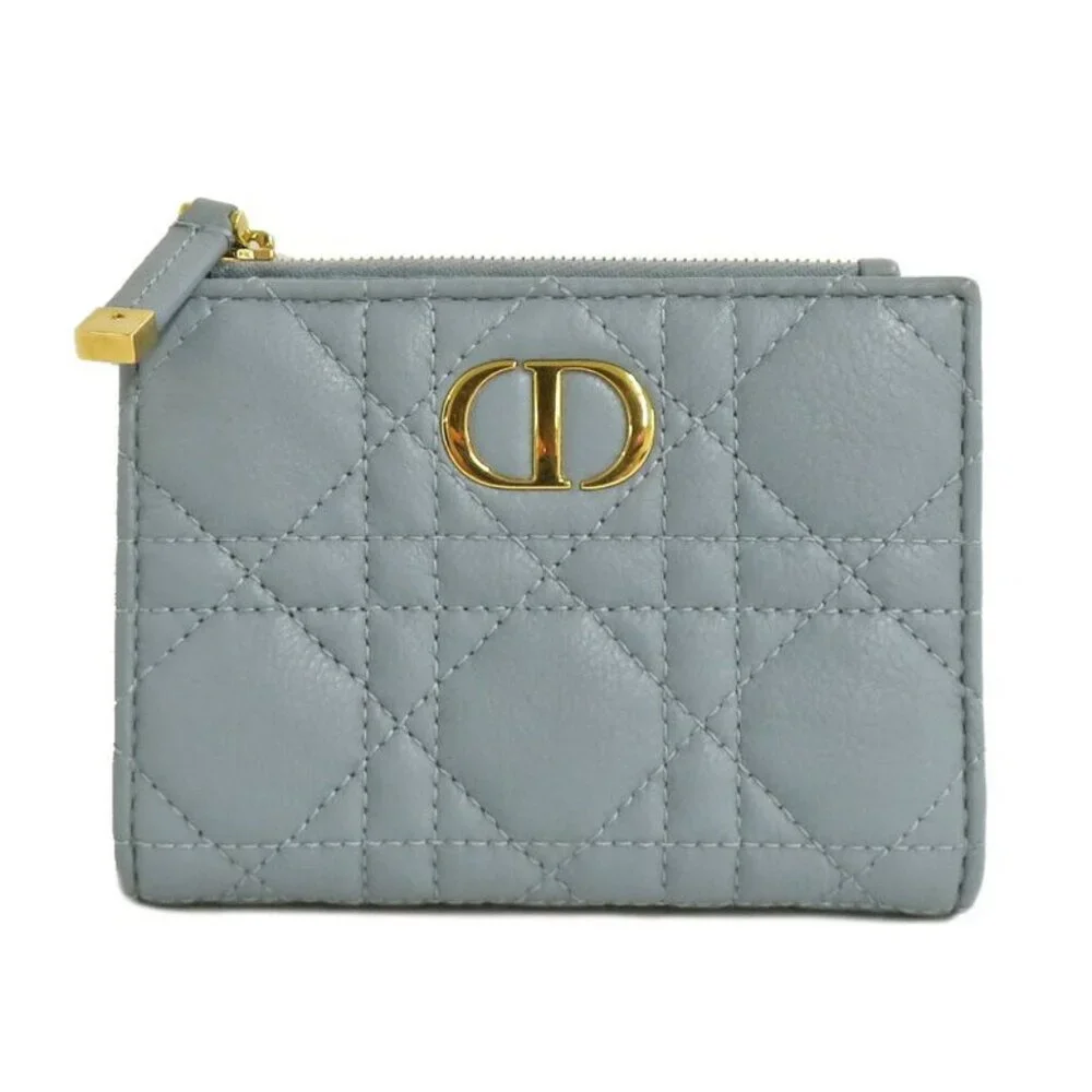 Dior Caro Dahlia Wallet Cannage Cloud Blue Calfskin Light